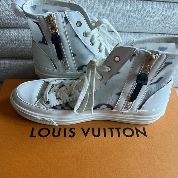 Authentic Women's Louis Vuitton Stellar high top sneakers Sz 39.5 (9.5) - Picture 8 of 9